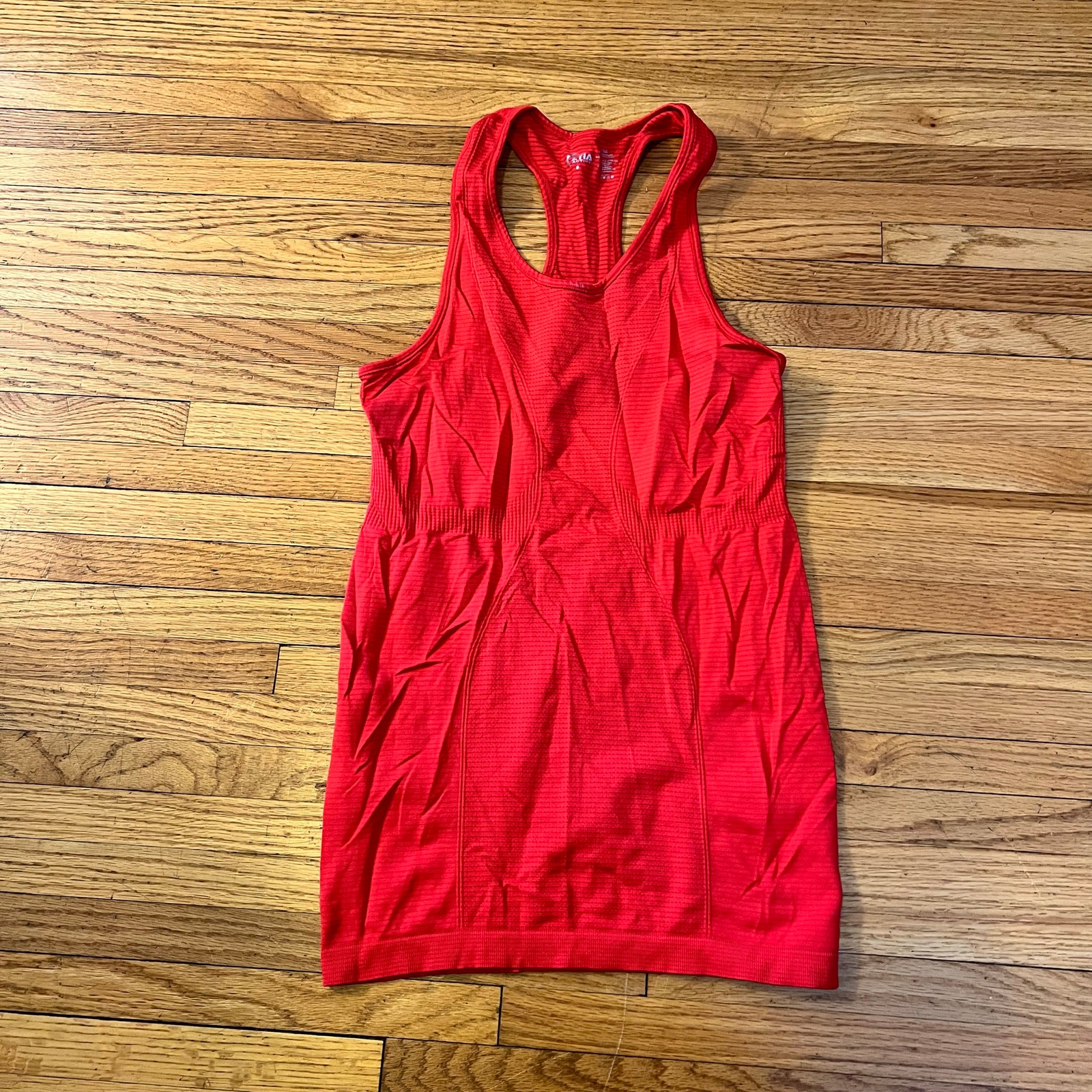 Zyia Active Tank Shirt Womens Small Copper Charge Tank Top Neon Red
